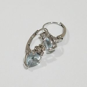 Zales Aquamarine and Diamond Earrings
